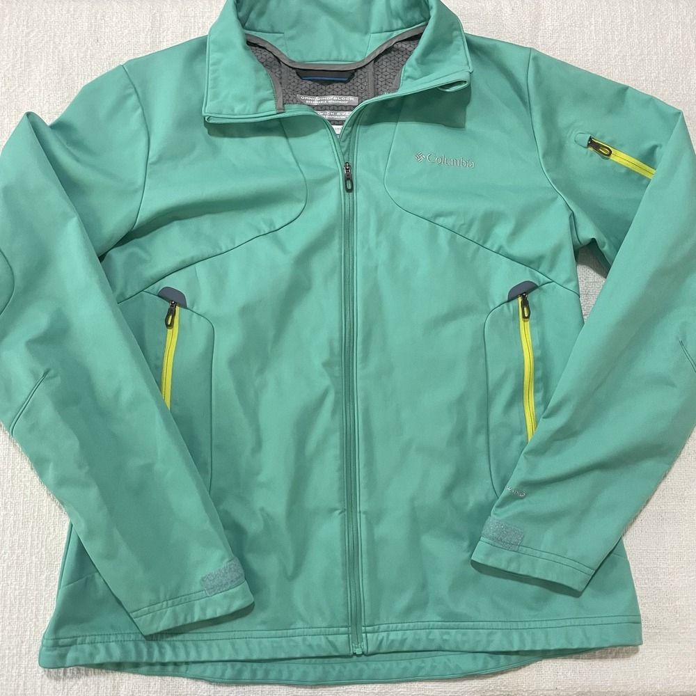 Columbia OMNI-SHIELD Women's XL Full Zip Stand Collar‎ Softshell Jacket Coat EUC